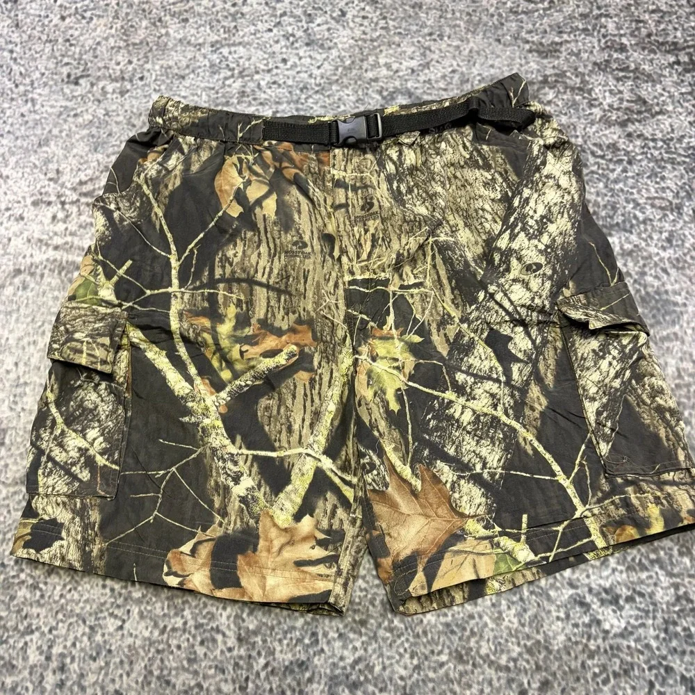 RedHead Mossy Oak Camo Cargo Shorts Mens 34 Green Brown Camouflage Outdoor Y2K